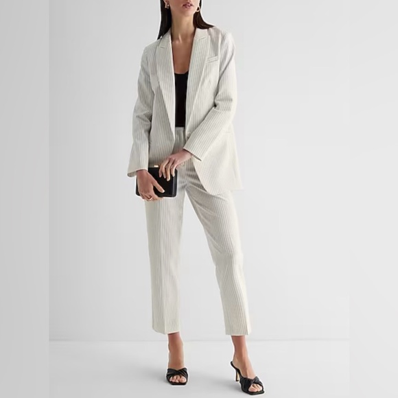 Express white stripe boot cut  pants size medium - Picture 3 of 12